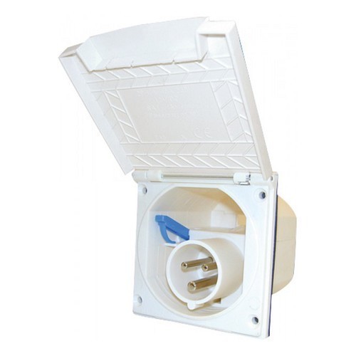  CEE17 16A recessed male socket - male connection - white case - CT10208-2 