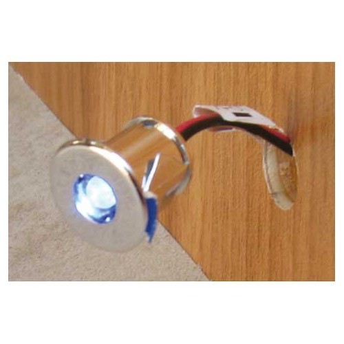  Mini LED schijnwerper diam:18 blauw chroom - CT103663-2 