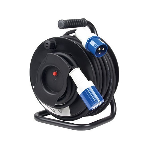  25 m CEE17 Male/Female extension cable reel - for motorhomes. - CT10384 