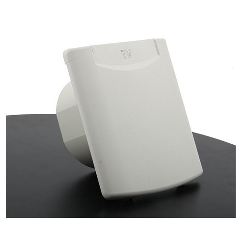 Built-in mixed white female outlet - Schuko 230V - Plug 12V - 2 TV sat - CT10513