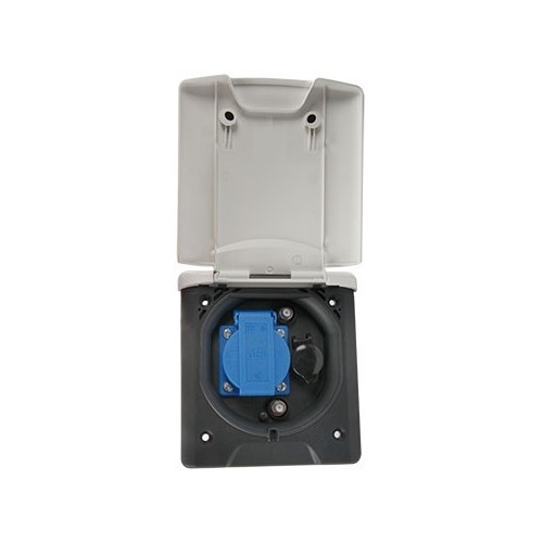 Built-in mixed white female outlet - Schuko 230V - Plug 12V - 2 TV sat - CT10513