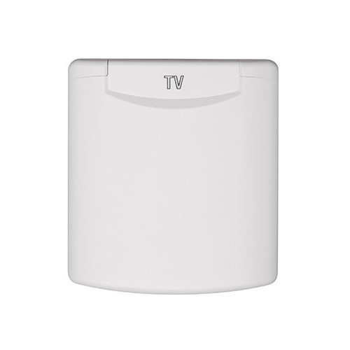 Built-in mixed white female outlet - Schuko 230V - Plug 12V - 2 TV sat - CT10513