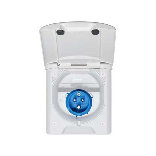  230V male socket - CEE17 16A male connection - white case 249 - CT10619 