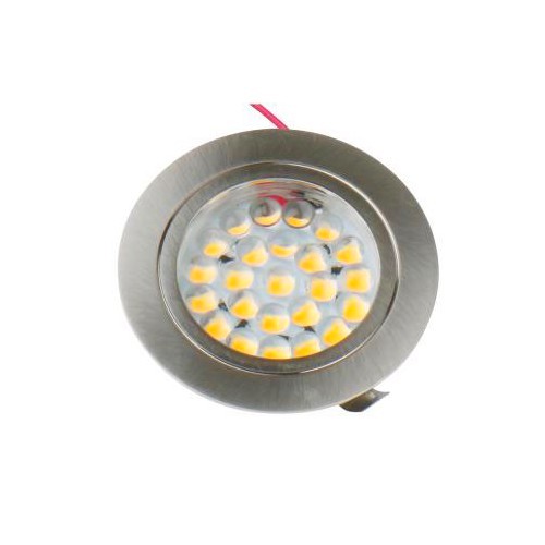  Fixed recessed 1.7 W 12 V LED spotlight - brushed stainless steel finish - CT10742 