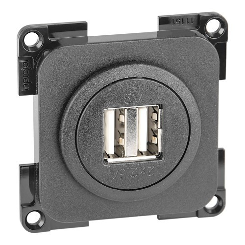  PRESTO black double USB 2x2.5A flush-mount socket outlet - CT10849 