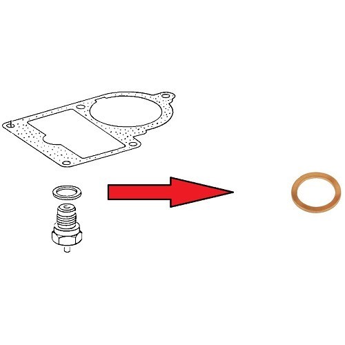  Copper gasket for tank level indicator for DYANE and Acadiane with SOLEX carburettor - CV13215 