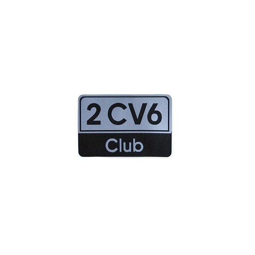  Emblema cuadrado en cofre trasero - 2cv6 Club - CV20040 