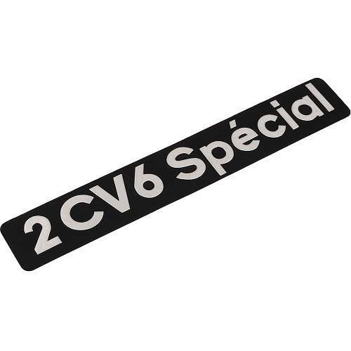  Emblème rectangulaire long sur malle arrière - 2cv6 Spécial - CV20042 