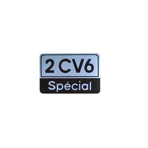  Emblema cuadrado en cofre trasero - 2cv6 especial - CV20044 
