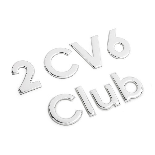  Emblème lettré sur malle arrière - 2cv6 club - CV20066 