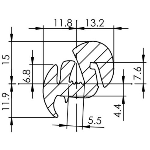  Llave junta parabrisas para 2cv (03/1963-02/1970) - Calidad superior - CV20995-1 