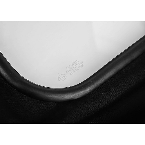  Capote lunga nera con fissaggio esterno e vetro piccolo per 2cv Berlina (03/1957-07/1990) - cotone sottile - CV21011-1 