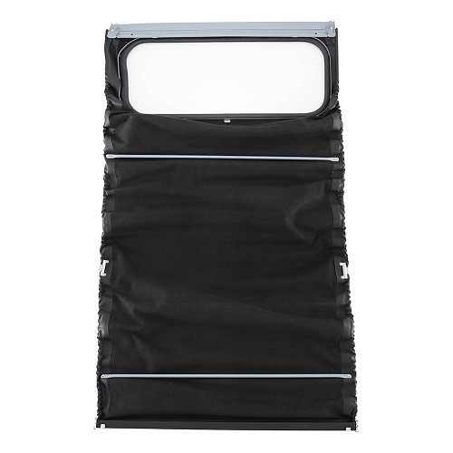  Charcoal grey convertible top with external fittings for 2cv saloon (09/1957-07/1990) - small grain canvas - CV22100-1 