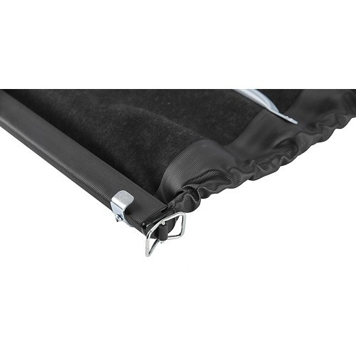  Charcoal grey convertible top with external fittings for 2cv saloon (09/1957-07/1990) - small grain canvas - CV22100-3 