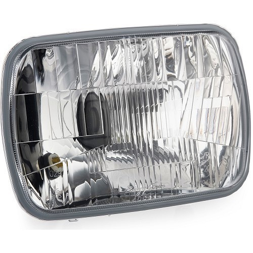  CE rectangular headlight with metal casing for 2cvs - pinkish grey surround - CV30337 
