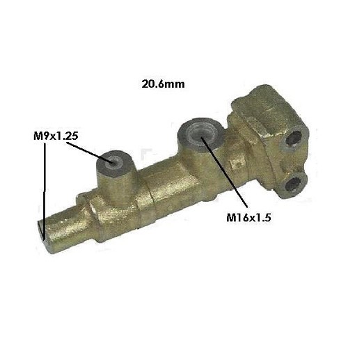 Maître-cylindre simple bocal pour 2CV fourgonnette AK (10/1967-06/1968)- M9 - 20.6mm - CV40130