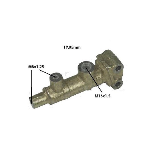  Master cylinder for 2cv cars and derivatives -DOT4- M8 - 19mm - CV40136-1 