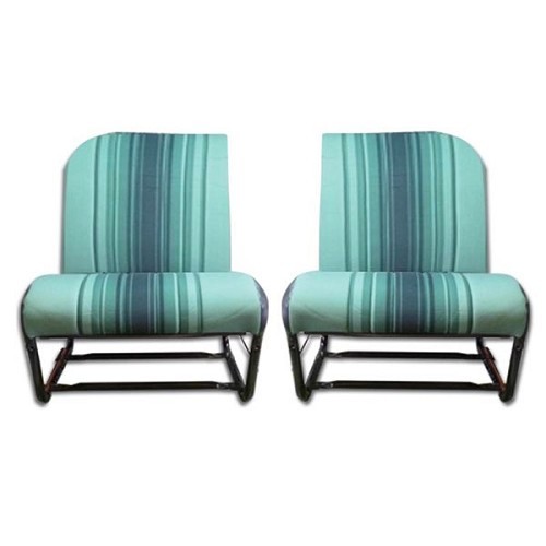     
                
                
    Front seat covers for 2CV - asymmetrical green stripes - CV50294
