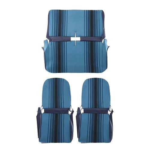  Capas de assento simétricas e banco traseiro com riscas azuis - CV50344-1 