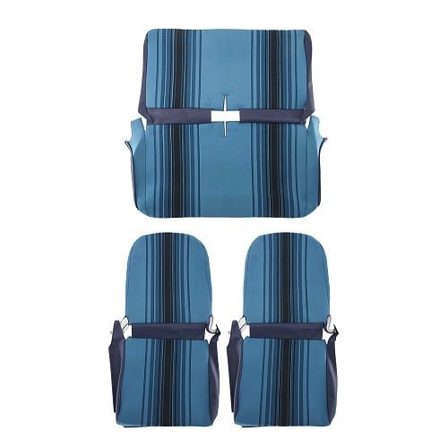  Housses de sièges symétriques et banquette arrière rayée bleu - CV50344-1 