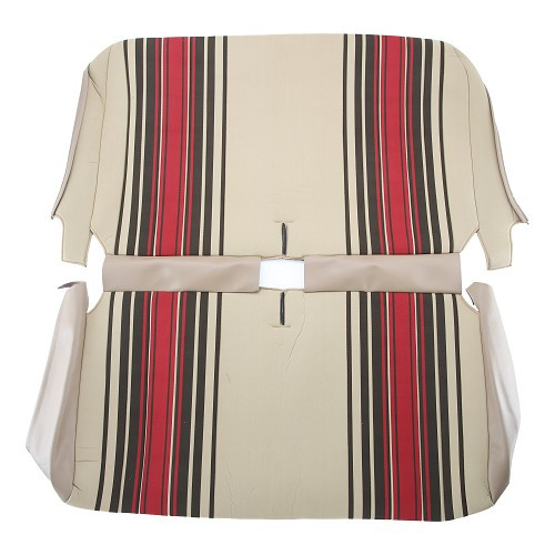 Symmetrical seat covers and rear bench seat for 2CV - beige with red stripes - CV50348