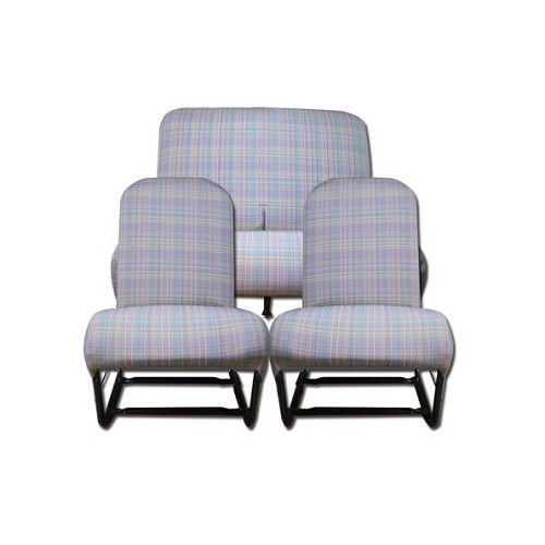  Symmetrical seat and rear bench seat covers in tartan - CV50358 