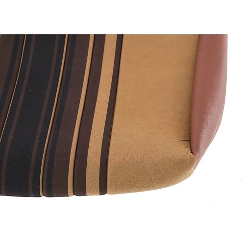  Fundas de asientos asimétricos y banqueta trasera beige de rayas marrones - CV50378-2 
