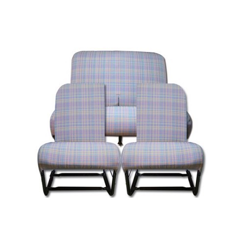  Asymmetrical seat and rear bench seat covers in tartan - CV50384 