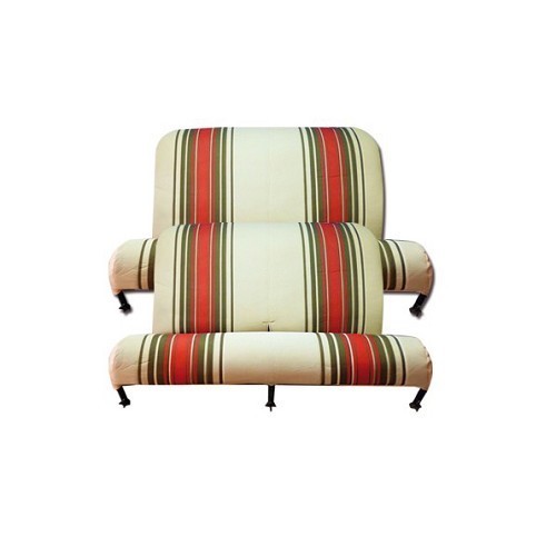  Beige and red striped front and rear seat covers - CV50402 