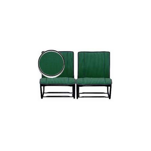  Bayadere striped front seat covers for 2cv vans - Green diamond - CV52198 
