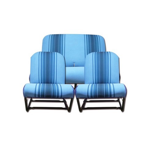  Fundas de asientos simétricos y banqueta trasera de rayas azules para DYANE - CV53344 
