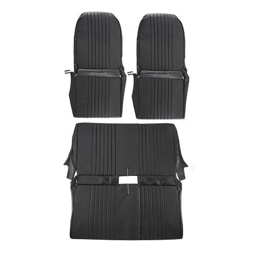 Housses de sièges symétriques et banquette arrière skaï noir perforé pour DYANE - CV53368-1 