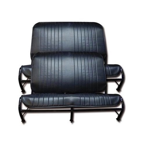  Sitzbankbezüge vorne und hinten aus schwarzem, perforiertem Kunstleder ohne Laschen für DYANE - CV53428 