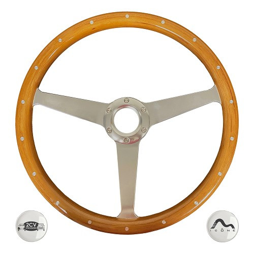     
                
                
    Volant en bois diamètre 38cm pour Citroën 2CV fourgonnette - CV62085
