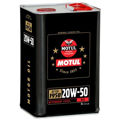  Huile MOTUL Classic Oil 20W50 minérale pour 2CV et dérivés - 5 Litres - CV70304 