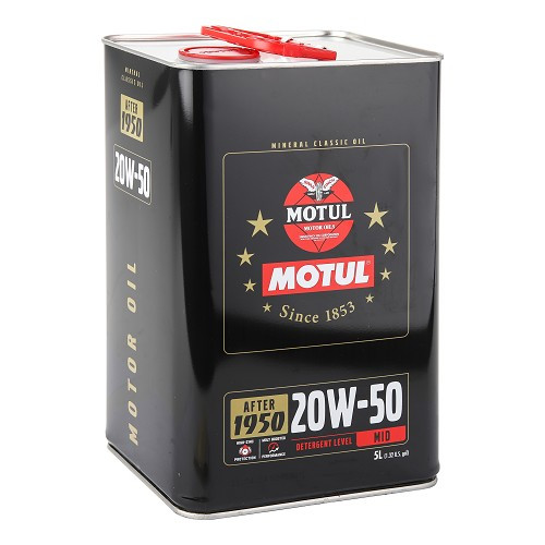     
                
                
    Huile moteur MOTUL Classic 20W50 pour 2CV et dérivés - minérale - 5 Litres - CV70304
