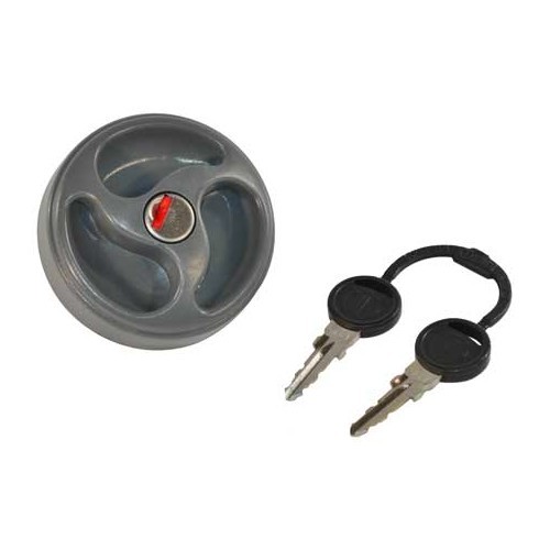  Cap WITH GREY (RAL7011) barrel for WATER OR FUEL tanks - motorhomes and caravans. - CW10141 