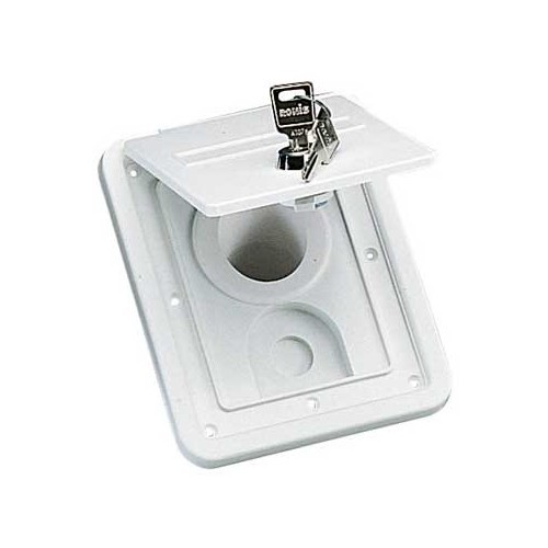  Chantal white adjustable cup housing 160x130x75 mm with lock and key - campers and caravans. - CW10149 