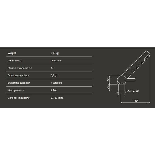  TREND A REICH - H: 40 mm 3 bar miscelatore cromato - camper e roulotte - CW10200-3 