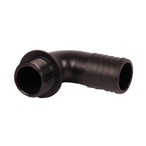 Black angled connector to screw on, 1 1/2 - 40 mm thread - CW10484