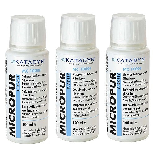  Kit of 3 MICROPUR CLASSIC 100ml water conservators - motorhomes and caravans. - CW10829 