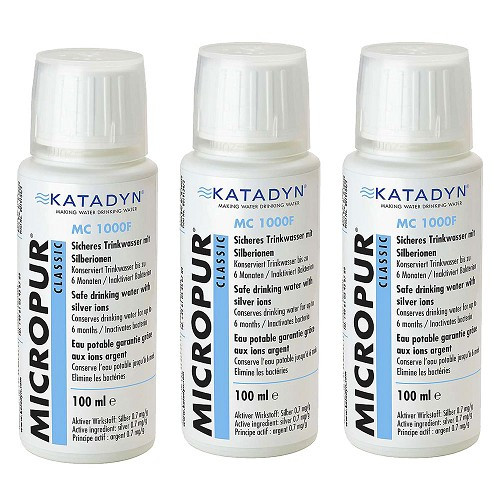    
                
                
    Kit of 3 MICROPUR CLASSIC 100ml water conservators - motorhomes and caravans. - CW10829
