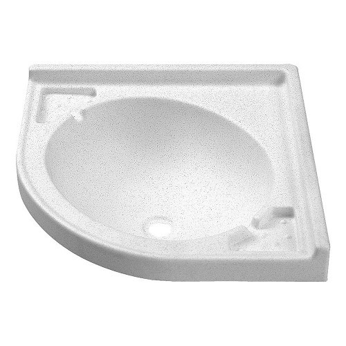     
                
                
    Lavabo d'angolo bianco senza scarico 418x418x150 mm - CW11053
