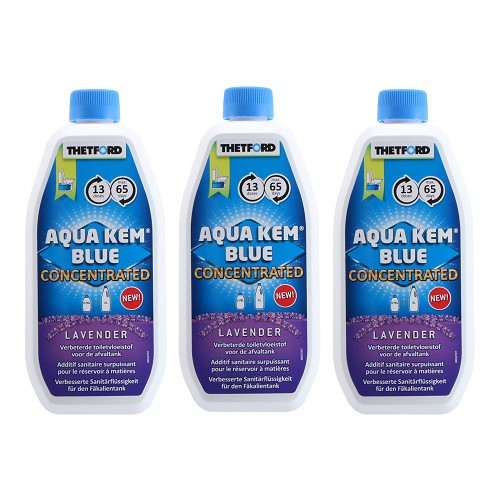     
                
                
    Kit de 3 additifs AQUA KEM Blue concentré 0.78l THETFORD - Lavande - CW11513
