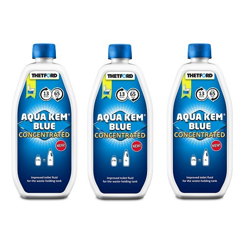  Kit of 3 AQUA KEM Blue concentrated additives 0.78lTHETFORD - CW11514 