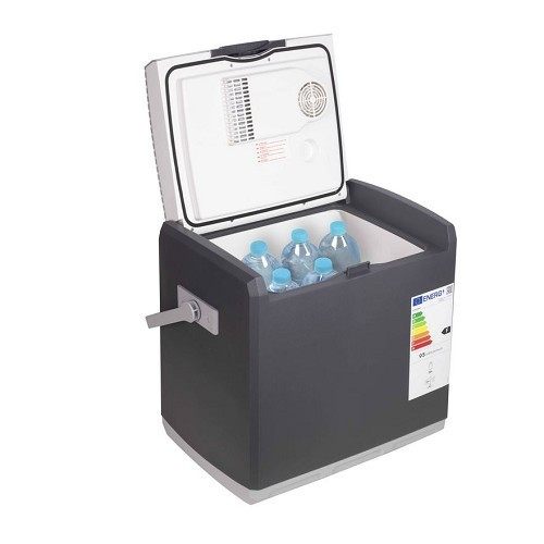 Schwarze thermoelektrische Kühlbox 12V mit Zigarettenanzünder oder 220-230V mit Netzanschluss - Inhalt 28 Liter - ET30013
