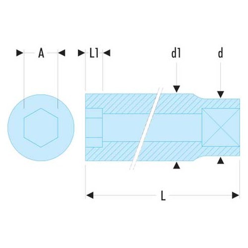 Long metric 1/4 hexsockets, size10.0 mm FACOM - FA24301