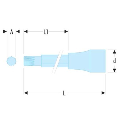 Bussole per cacciavite 1/2 inserto lungo ed extra lungo a dentatura multipla XZN dimensione M 8 mm FACOM - FA25696