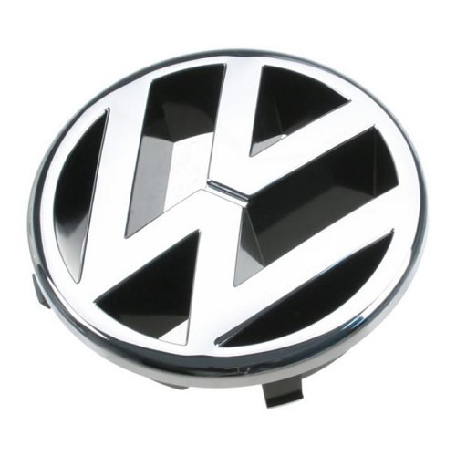  Logo VW 115mm chromé sur fond noir de calandre pour VW Golf 4 Berline Cabriolet et Variant (10/1997-06/2006) - GA01702-1 