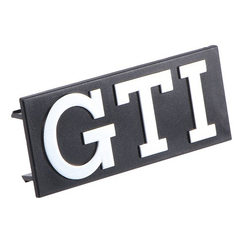  Verchromtes GTI-Signet auf schwarzem Kühlergrill-Hintergrund für VW Golf 1 GTI (06/1976-12/1983) - GA01740-1 